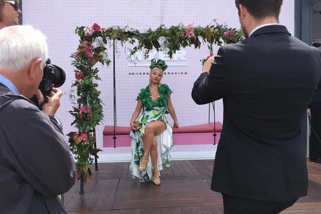 Ciny Carino wearing a designer dress Leiela