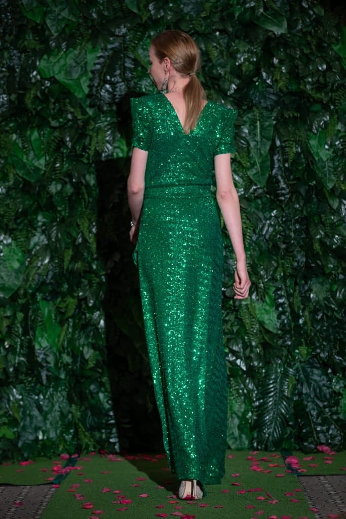 Lucy Laurita Viva Gown in Emerald sequin l
